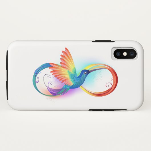 Rainbow Hummingbird with Infinity symbol Case-Mate iPhoneケース (裏面(横))
