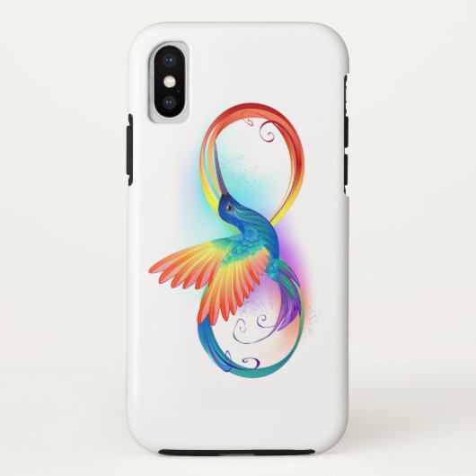Rainbow Hummingbird with Infinity symbol Case-Mate iPhoneケース (裏面)