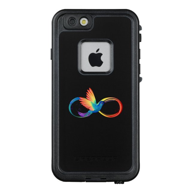 Rainbow Hummingbird with Infinity symbol LifeProof iPhoneケース (裏面)
