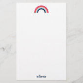 Rainbow in モダン Blue Script名 便箋 (正面)