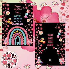 Rainbow In Classroom CandyハートValentines Kids シーズンカード