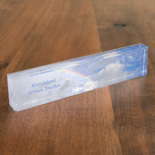 "RAINBOW IN CLOUDS"机用ネームプレート デスクネームプレート