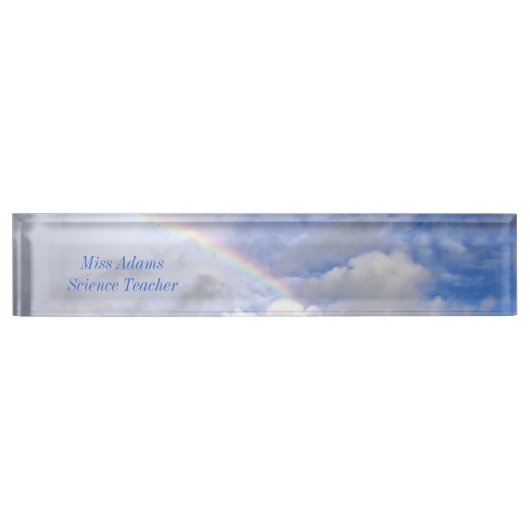 "RAINBOW IN CLOUDS"机用ネームプレート デスクネームプレート (正面)