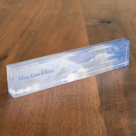 "RAINBOW IN CLOUDS"机用ネームプレート デスクネームプレート (側面)