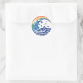Rainbow in Hawaii: Waves, Life ラウンドシール (バッグ)