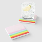 Rainbow in Pink Sky Stone Coaster, Posavasos de pi ストーンコースター (横)