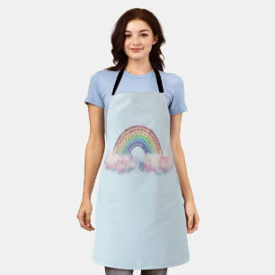Rainbow in the Cloud抽象芸術ブルー エプロン