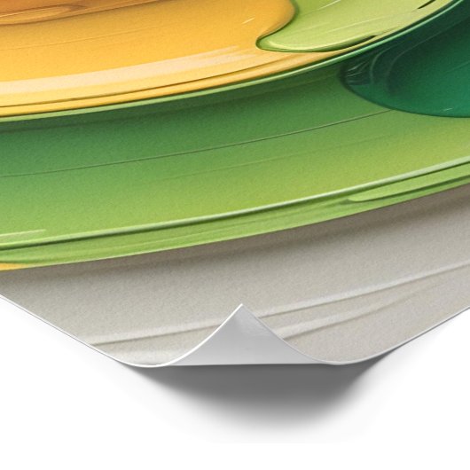 Rainbow Infinity Autism Symbol Abstract Art ポスター (角)