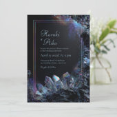 Rainbow Iridescent Crystal Cosmic Nebula Frame 招待状 (スタンド正面)