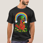 Rainbow Irish Shamrock Cardinal Bird St Patrick's Tシャツ (正面)