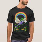 Rainbow Irish Shamrock Dragonfly St Patrick's Day Tシャツ (正面)