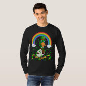 Rainbow Irish Shamrock Duck Bird St Patrick's Day Tシャツ (正面フル)