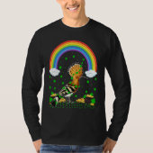 Rainbow Irish Shamrock Hoopoe Bird St Patrick's Da Tシャツ (正面)