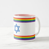 Rainbow Israel Pride Flag Small ツートーンマグカップ (正面右)