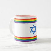 Rainbow Israel Pride Flag Small ツートーンマグカップ (正面左)