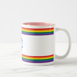 Rainbow Israel Pride Flag Small ツートーンマグカップ