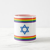 Rainbow Israel Pride Flag Small ツートーンマグカップ (中央)