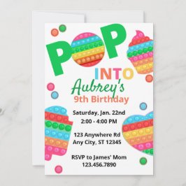 Rainbow Itユニセックス Fidget Toy Birthday Party In 招待状