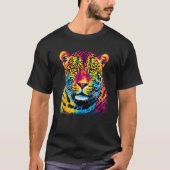 Rainbow Jaguar Big Cat Lover Print Graphic Abstrac Tシャツ (正面)
