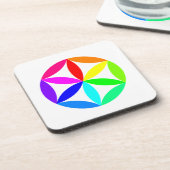 Rainbow Kaleidoscope Hard plastic coaster コースター (左側)