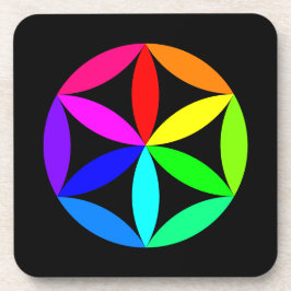 Rainbow Kaleidoscope Hard Plastic Coaster コースター