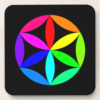 Rainbow Kaleidoscope Hard Plastic Coaster コースター
