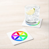 Rainbow Kaleidoscope Paper Coaster スクエアペーパーコースター (インサイチュ)