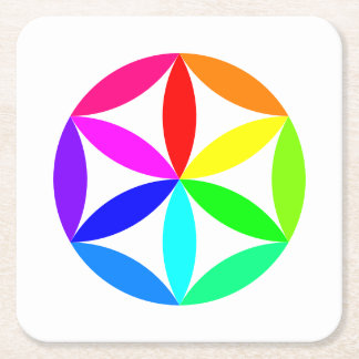 Rainbow Kaleidoscope Paper Coaster スクエアペーパーコースター