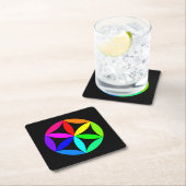Rainbow Kaleidoscope Paper Coaster スクエアペーパーコースター (インサイチュ)