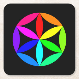Rainbow Kaleidoscope Paper Coaster スクエアペーパーコースター