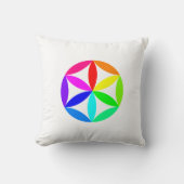 Rainbow Kaleidoscope Throw Pillow クッション (正面)