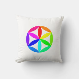 Rainbow Kaleidoscope Throw Pillow クッション