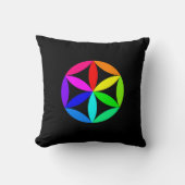 Rainbow Kaleidoscope Throw Pillow クッション (正面)