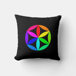 Rainbow Kaleidoscope Throw Pillow クッション
