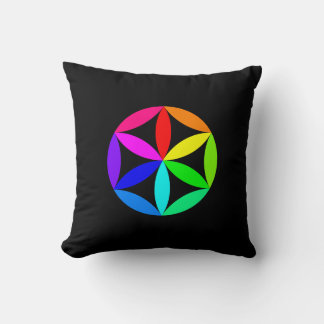 Rainbow Kaleidoscope Throw Pillow クッション
