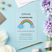 Rainbow Kids First Birthday Party アクリル招待状 (インサイチュ (ウェディング))