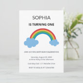 Rainbow Kids First Birthday Party 招待状 (スタンド正面)