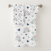 Rainbow Kids Towels Pastel Boho Birthday Look バスタオルセット (インサイチュ)