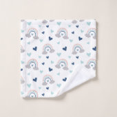 Rainbow Kids Towels Pastel Boho Birthday Look バスタオルセット (ウォッシュタオル)