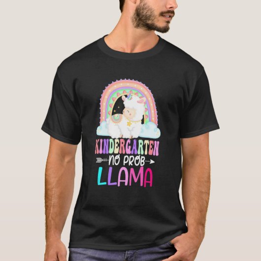 Rainbow Kindergarten No Prob Llama 100th Day Of Sc Tシャツ (正面)
