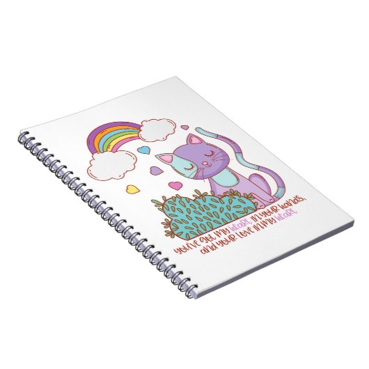 Rainbow Kitten Notebook + Quote ノートブック (右側)