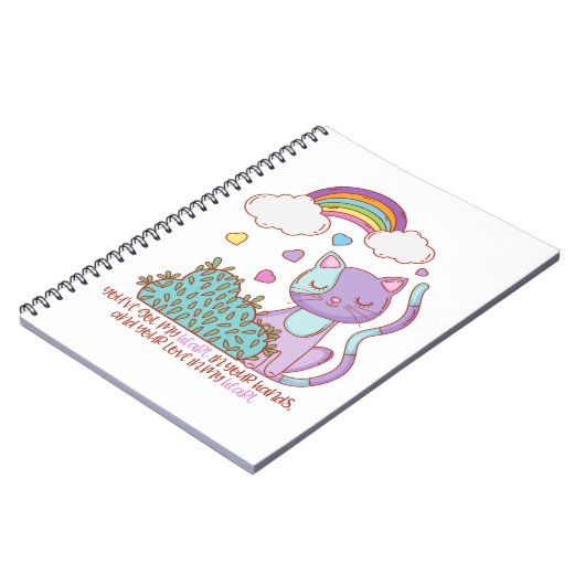 Rainbow Kitten Notebook + Quote ノートブック (左側)