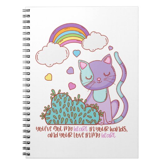 Rainbow Kitten Notebook + Quote ノートブック (正面)