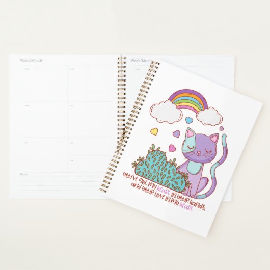 Rainbow Kitten Surprise Heart Lyric Quote Planner プランナー手帳 (ディスプレー)