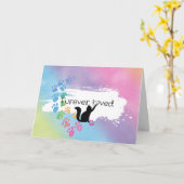 Rainbow Kitty Pet Loss Sympathy   カード (黄色い花)