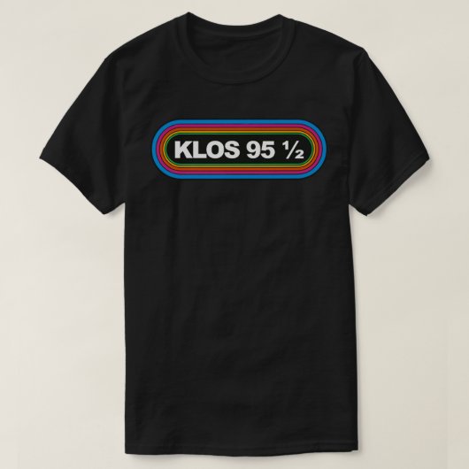 Rainbow KLOS 95 5 Los Angeles 1980s Retro Radio St Tシャツ (デザイン正面)