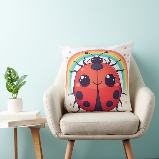 Rainbow Ladybug Soft Kids Decor クッション (椅子)