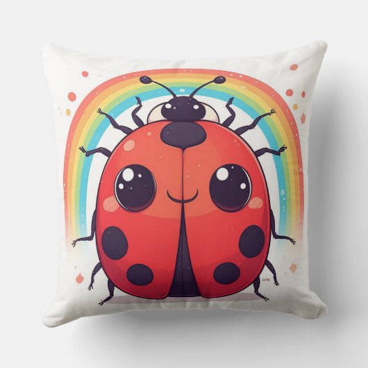 Rainbow Ladybug Soft Kids Decor クッション (裏面)
