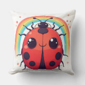 Rainbow Ladybug Soft Kids Decor クッション (正面)