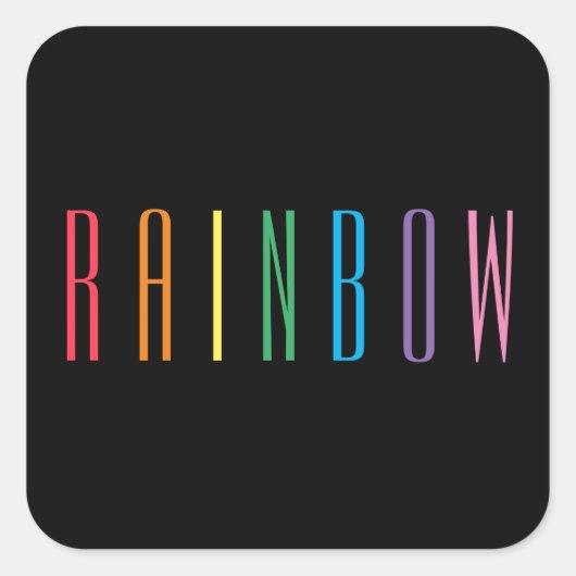 RAINBOW Large Squareスタンプ/黒 スクエアシール (正面)